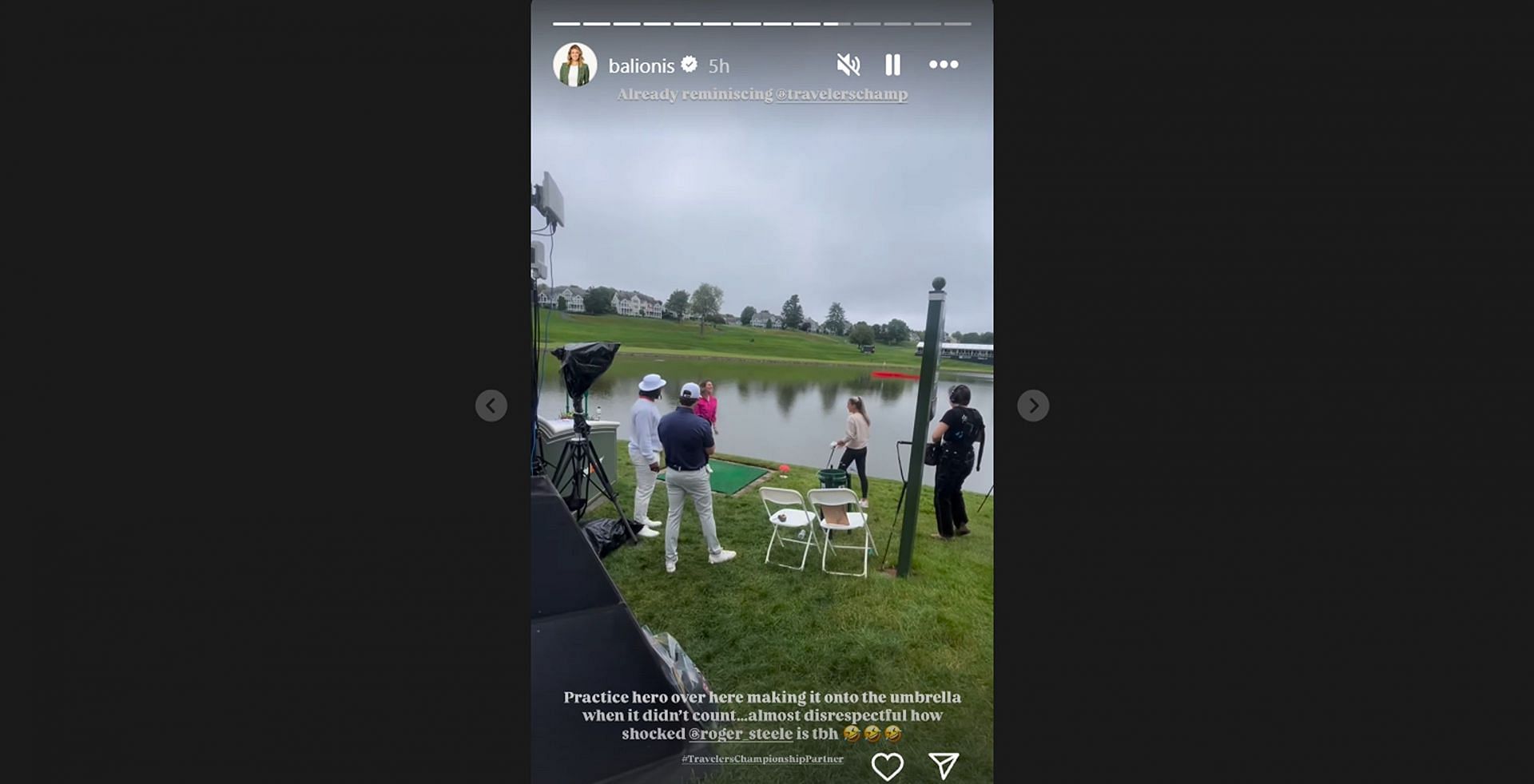 Amanda Balionis plays a few shots at the Travelers Championship 2025/@balionis